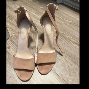 Suede nude ankle strap heels…ALDO